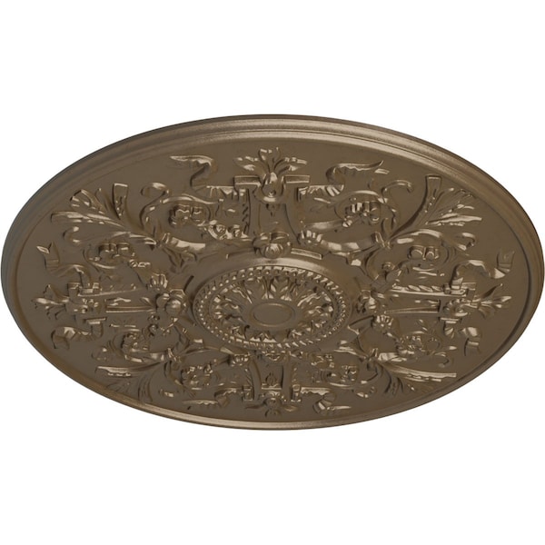 Versailles Ceiling Medallion (Fits Canopies Up To 3 1/4), Hand-Painted Warm Silver, 33OD X 1 3/4P